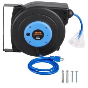 Retractable Extension Cord Reel Power Cord Reel 30FT 16AWG/3C SJTOW - Image 1