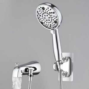 8-Setting High-Pressure Handheld Shower With Hose & Slip-On Diverter Tub Spout - Image 6