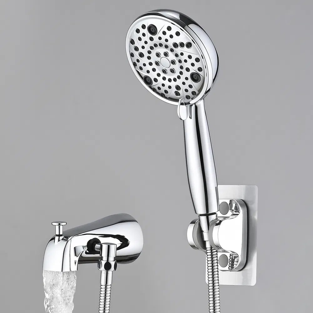 8-Setting High-Pressure Handheld Shower With Hose & Slip-On Diverter Tub Spout