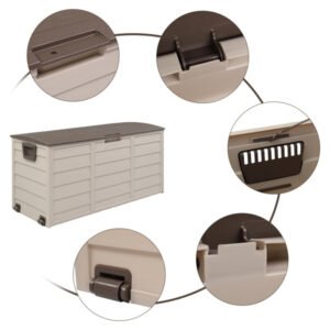 75gal 130lb Brown Plastic Patio Storage Box - Image 7