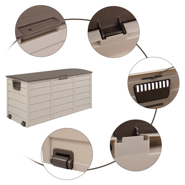 75gal 130lb Brown Plastic Patio Storage Box
