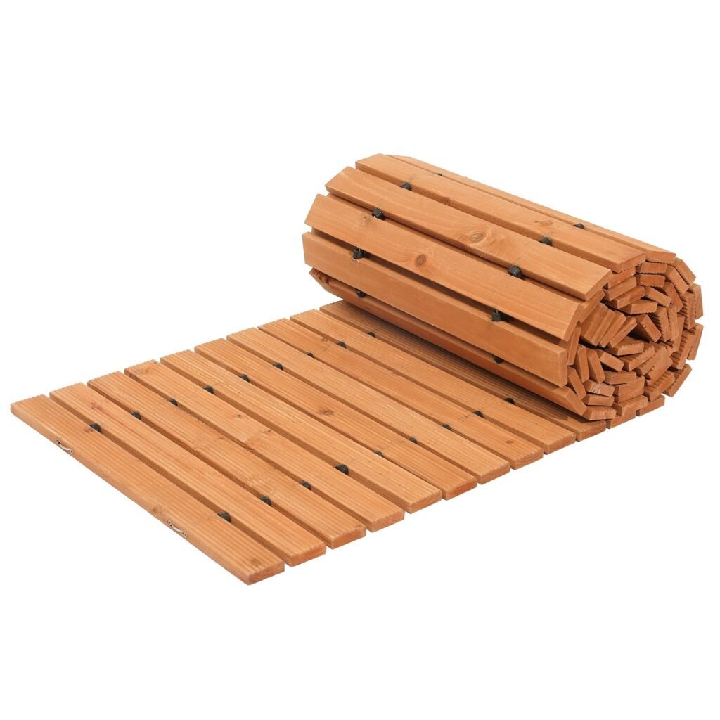 12 Ft L X 17 In W Straight Wooden Garden Pathway Roll Out Garden Walkway