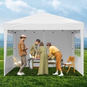 Pop Up Canopy 10 X 10 FT Pop Up Gazebo Tent With 3 Sidewalls & 2 Windows - Image 6