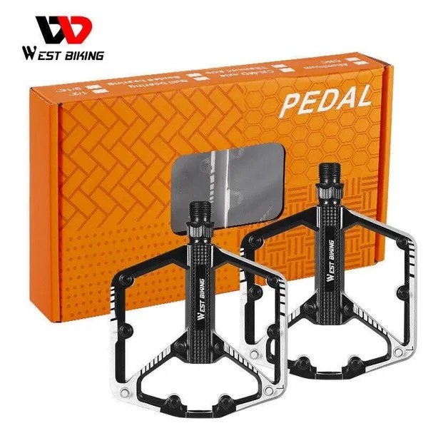 Bicycle Pedals DU Bearing Aluminum MTB Bicycle Pedals Black 9/16 Inch