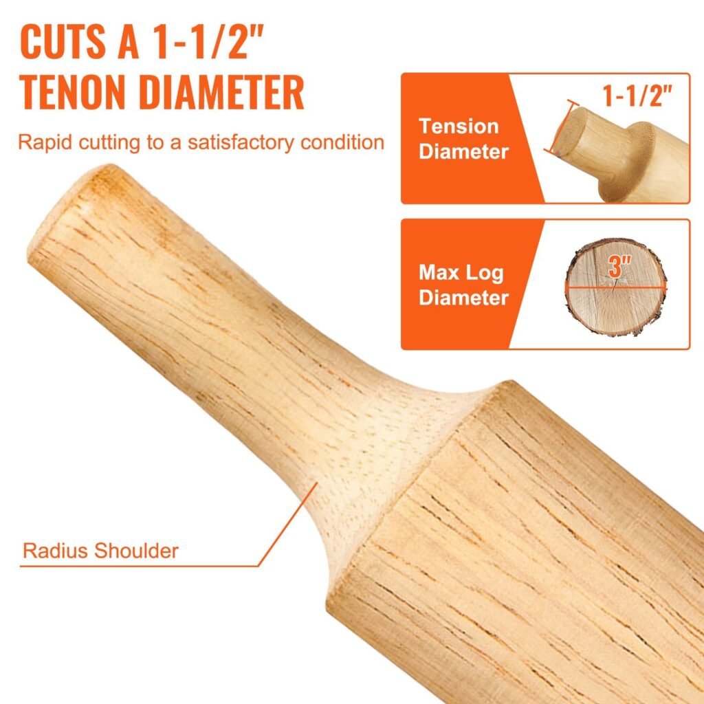Tenon Cutter, 1.5in 38 Mm Diameter, With Dual Curved Blades & Button Screws Home Master Kit, Premium Aluminum & Steel Log Furniture Cutter, Commercial Woodworking Tool For Home Beginner DIY