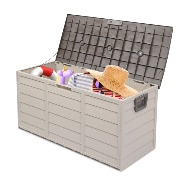 75gal 130lb Brown Plastic Patio Storage Box