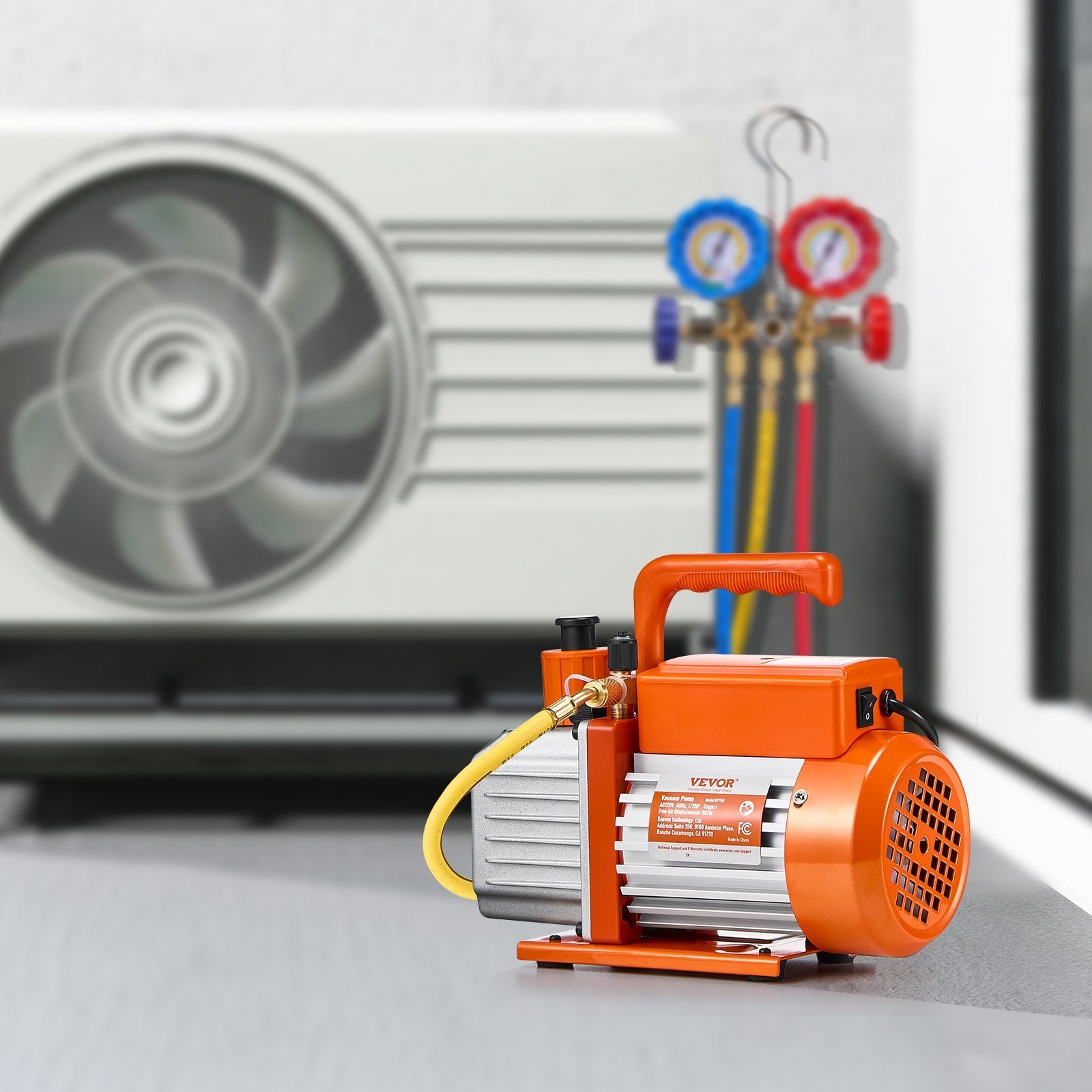 Vacuum Pump 5 CFM HVAC Single Stage Rotary Vane Vacuum Pump Oil Included - Image 6