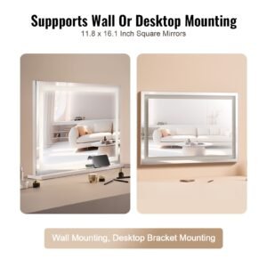 Lighted Makeup Mirror 3 Color Vanity W/ USB Desktop Wall-mount 31.5x21.7in - Image 5