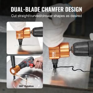 Double Head Sheet Metal Nibbler Cutter, 360 Degree Metal Nibbler Drill Attachment With Extra Punch And Die, Cutting Hole Accessory And Step Drill Bit, For Straight Curve And Circle Cutting - Image 3