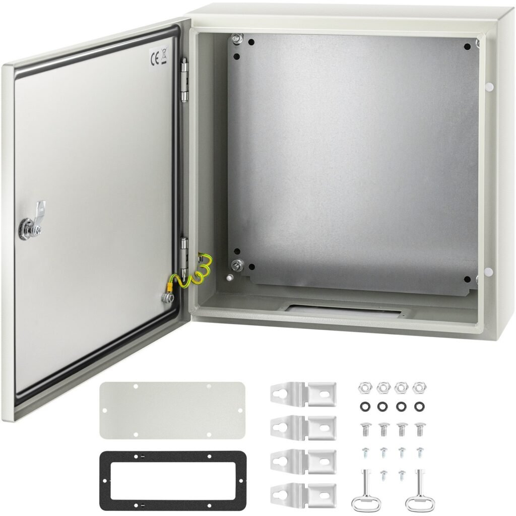 NEMA Steel Enclosure, 20 X 20 X 6'' NEMA 4X Steel Electrical Box, IP66 Waterproof & Dustproof, Outdoor/Indoor Electrical Junction Box, With Mounting Plate