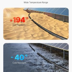 100FT Solar Panel Extension Cable 10AWG Waterproof PV 6mm² Cable Black - Image 4
