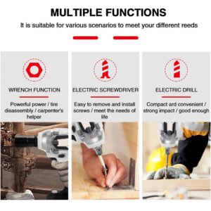 1000Nm 1-2in  Electric Cordless Impact Wrench Drill Gun - 2 Battery Ratchet Driver - Image 7