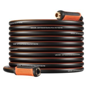 Garden Hose, 75 Ft 5 8 Heavy Duty 4-Layer Rubber Water Hose, 150PS Working & 600PS Burst, Flexible & Non-kink Outdoor Waterhose With 3 4 Fitting, Lightweight Hoses For Gardening Cleaning - Image 1