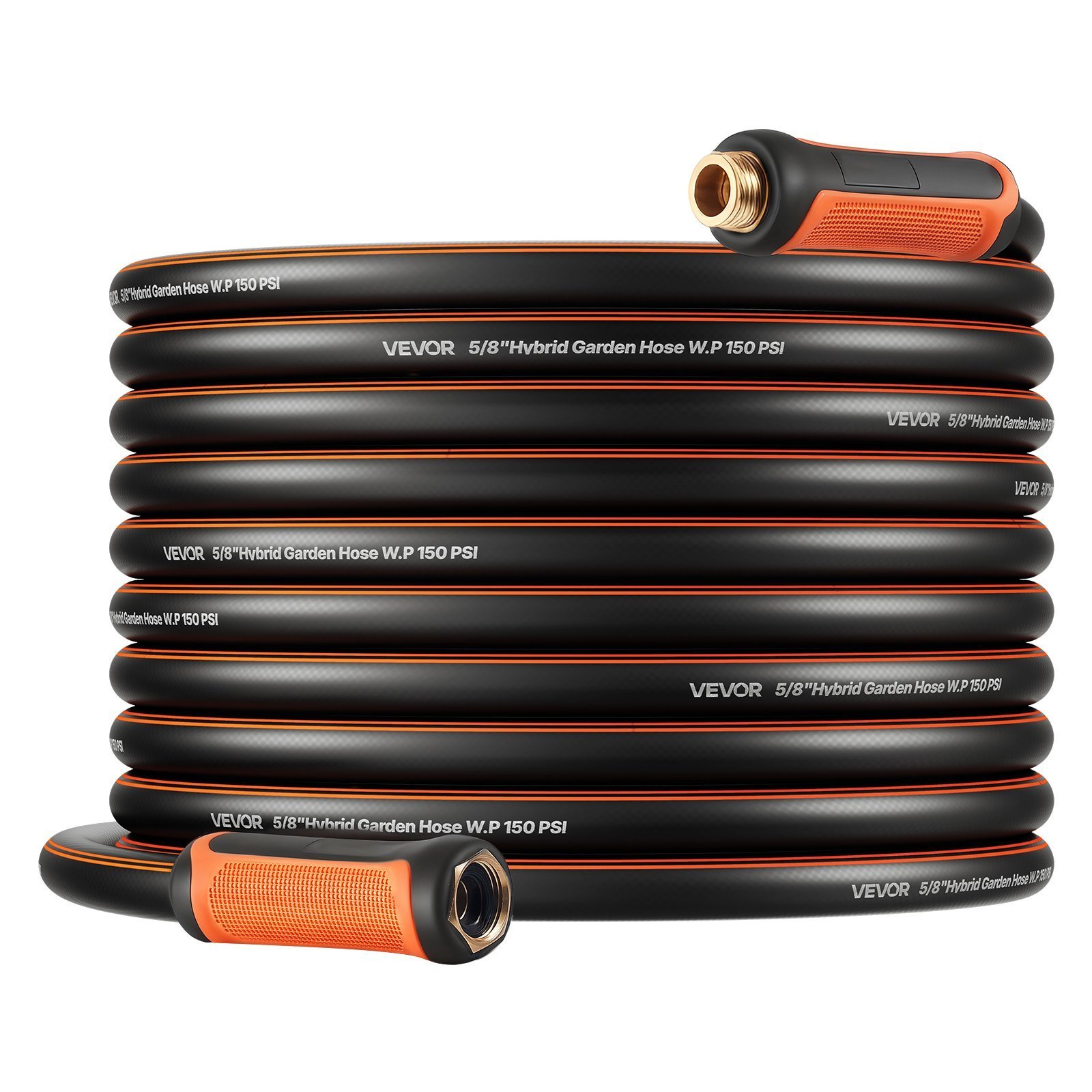 Garden Hose, 75 Ft 5 8 Heavy Duty 4-Layer Rubber Water Hose, 150PS Working & 600PS Burst, Flexible & Non-kink Outdoor Waterhose With 3 4 Fitting, Lightweight Hoses For Gardening Cleaning - Image 1