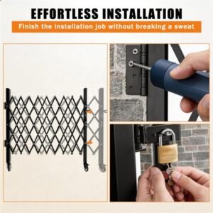 Foldable Security Gate, Expandable Safety Barrier With 360degree Swivel Casters Lockable Design, Portable Mobile Rolling Barricade For Garage, Warehouse, Driveway And Pool Areas 87inH X 85in W - Image 2