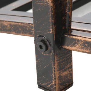 3.3 Metal Arch Zen Garden Bridge with Safety Siderails, Decorative Footbridge, Delicate Scrollwork & Corner Spheres for Stream, Fish Pond, Bronze - Image 6