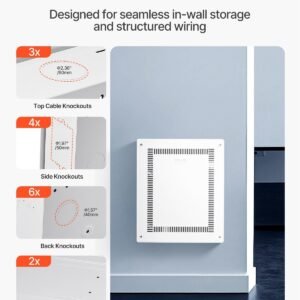 Structured Media Enclosure 17 In Recessed In-Wall TV Media Box With Cover - Image 4
