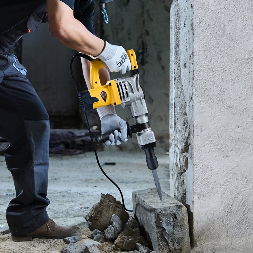 Demolition Jack Hammer Concrete Breaker 1400W Electric Hammer 2 Chisel Bit
