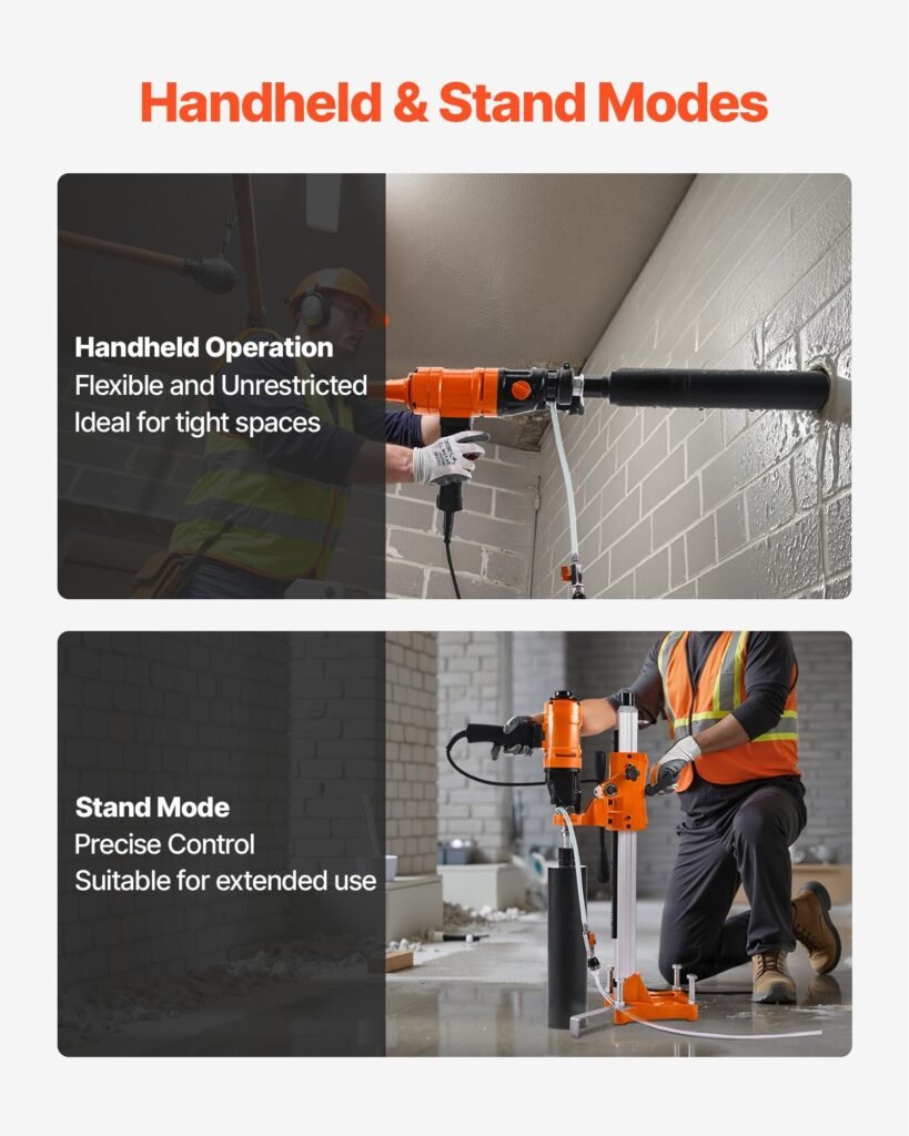 Diamond Core Drill Machine Handheld And Stand Concrete Core Drill Rig 8 In