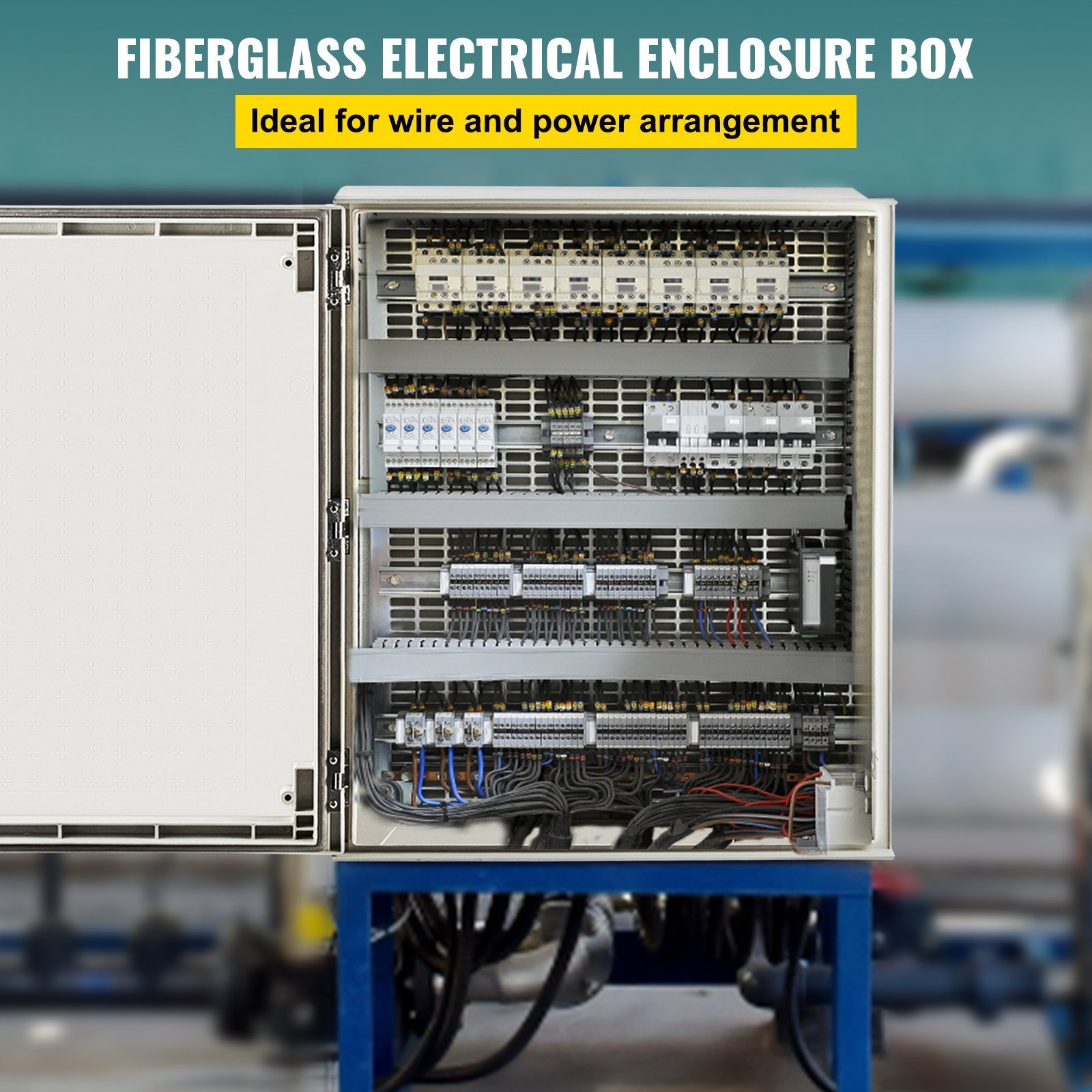 NEMA Steel Enclosure, 24 X 20 X 9'' NEMA 4X Fiberglass Electrical Box, IP66 Waterproof & Dustproof, Outdoor/Indoor Electrical Junction Box, With Mounting Plate(60 X 50 X 23 Cm) - Image 5