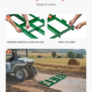 Drag Harrow 6 Ft Heavy Duty Tow Behind Drag Harrow Driveway Grader Rake - Image 4