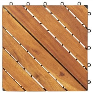 10PC 12inch*12inch High-quality Acacia Wood Modular Flooring, Model 08, Is Easy To Install And Enhances Your Home's Elegance And Comfort. - Image 1