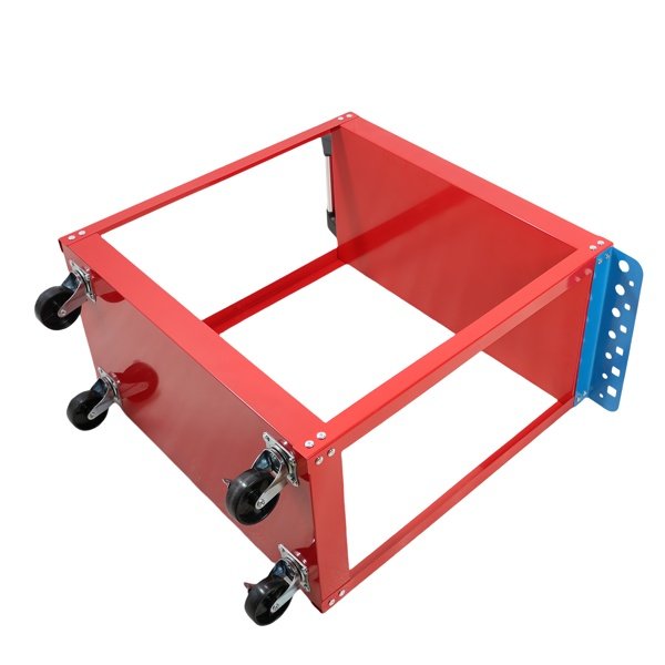 Tool Cart On Wheels, Heavy Duty Steel Utility Cart W-Lockable Wheels, 400 LBS Capacity Industrial Service Cart For Garage, Warehouse, Workshop  Two-layer Bright Red