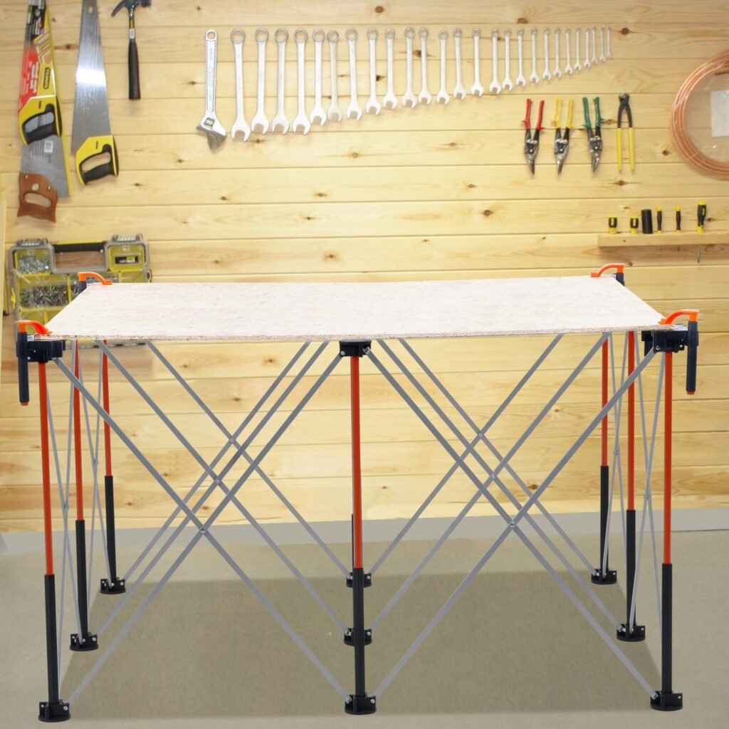 Portable Folding Workstand 4.15 X 4.15ft Collapsible Work Stand 3500lbs Capacity