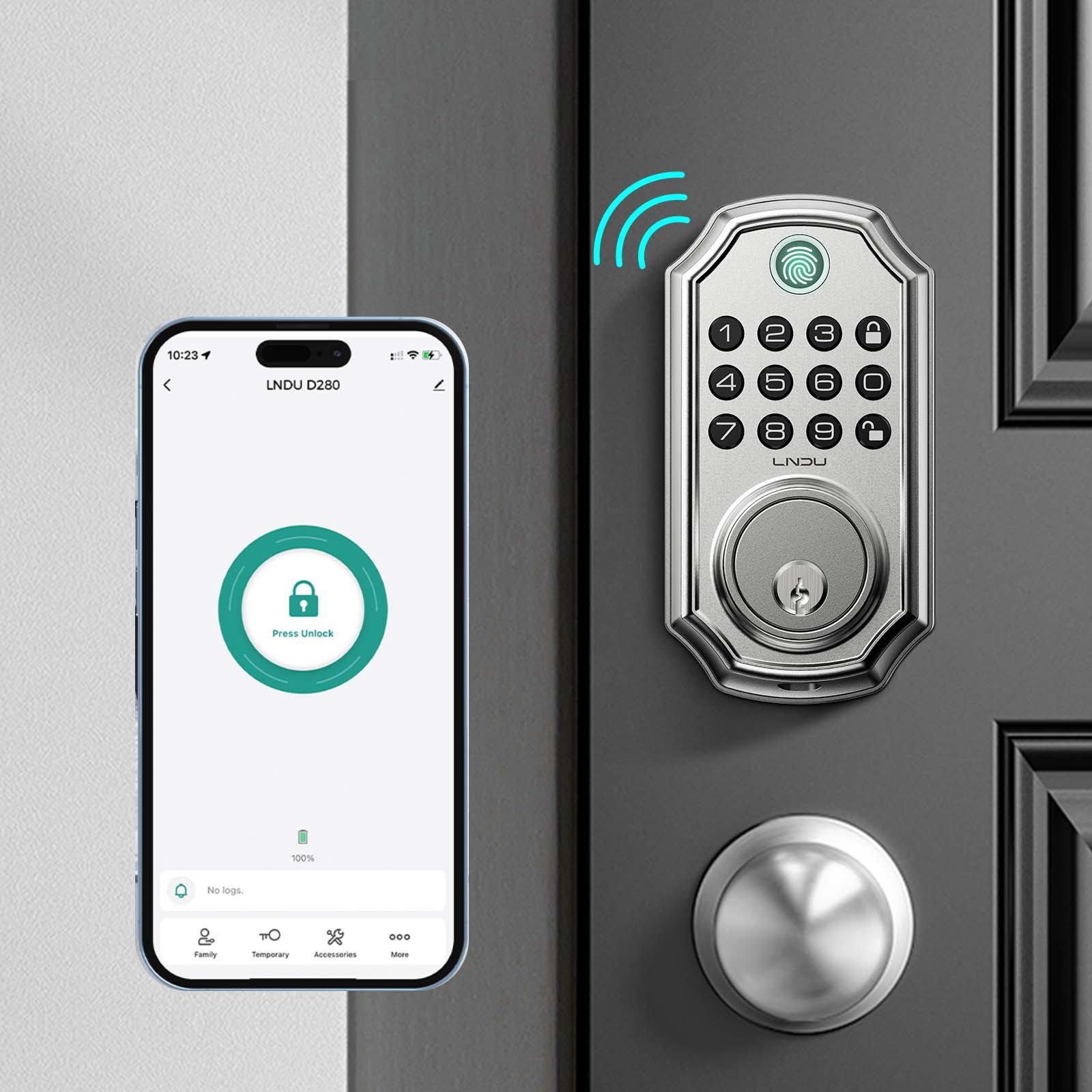 Keyless Entry Door Lock With Handle App-Controlled Front Door Lock Set With Keypad  Auto-Lock & One-Touch Locking  Anti-Peep Code Feature  Easy Installation - Image 12