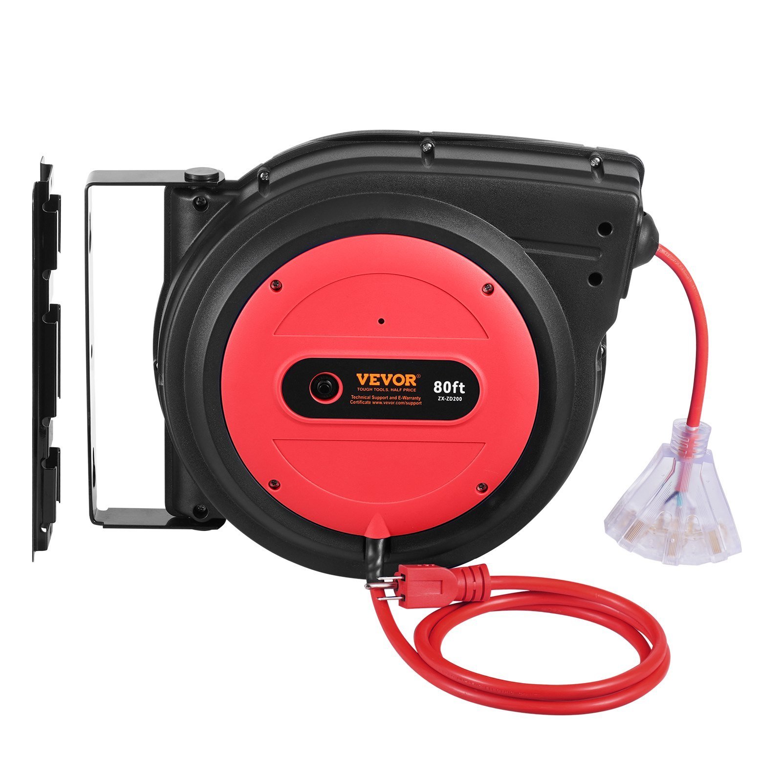 Retractable Extension Cord Reel Power Cord Reel 80FT 12AWG/3C SJTOW - Image 1