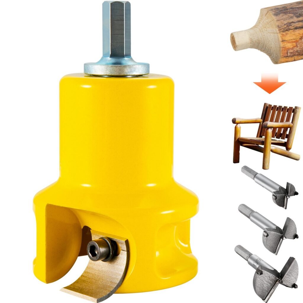 Tenon Cutter, 1.5in 38 Mm Diameter, With Dual Curved Blades & Button Screws Home Master Kit, Premium Aluminum & Steel Log Furniture Cutter, Commercial Woodworking Tool For Home Beginner DIY
