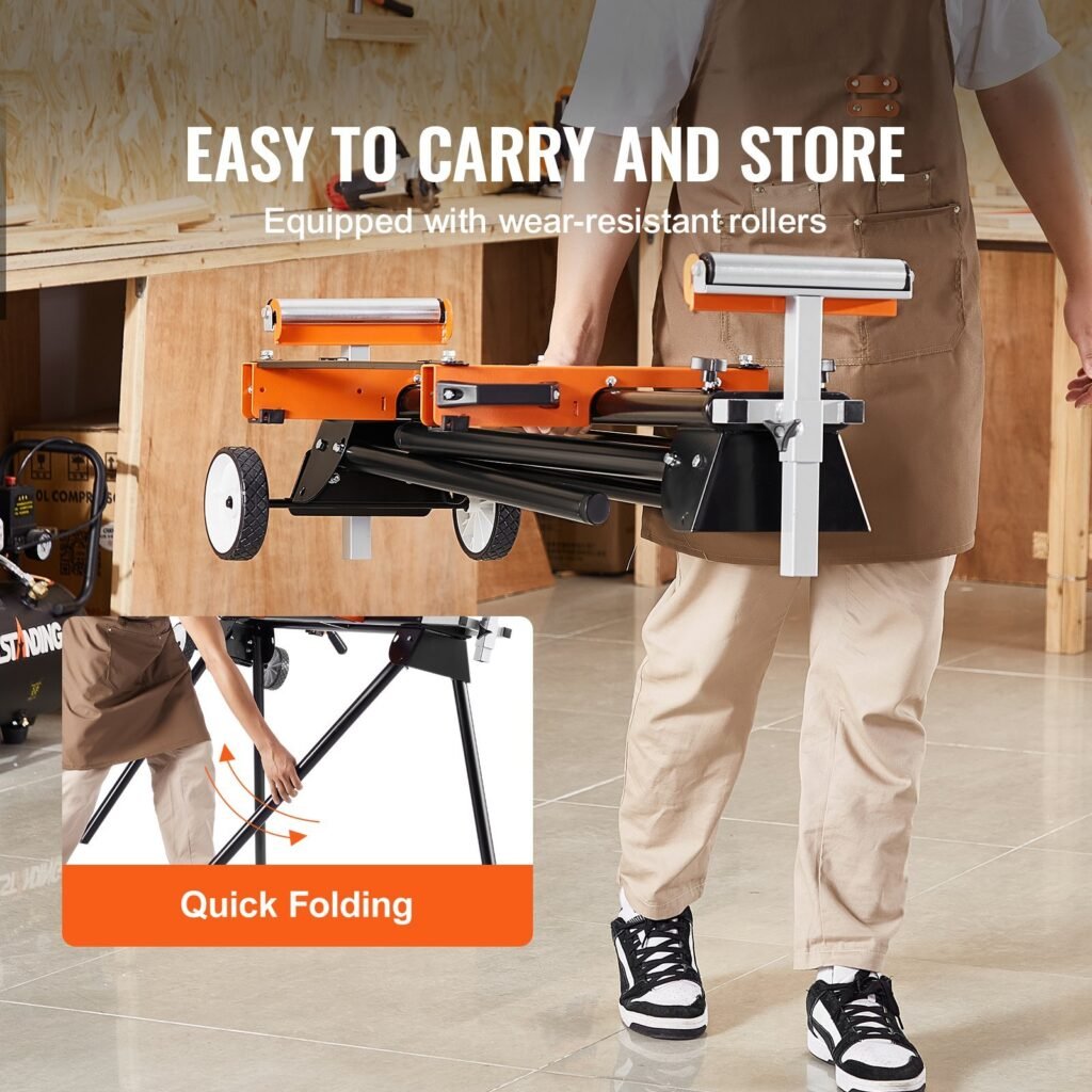Miter Saw Stand 550lbs Load Capacity Steel Collapsible Stand For Miter Saw