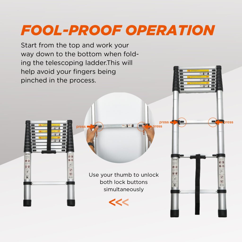 Aluminum Telescoping Ladder For Outdoor Work
