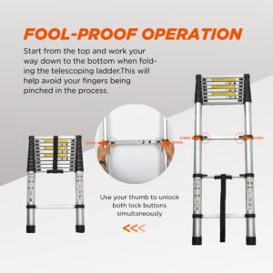 Aluminum Telescoping Ladder For Outdoor Work - Image 6