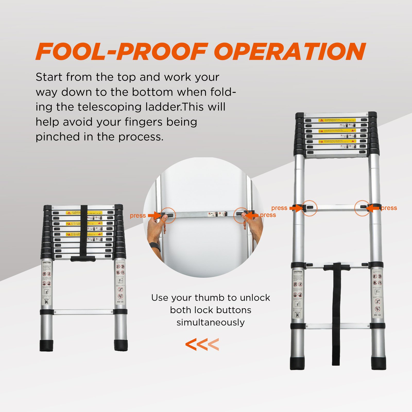 Aluminum Telescoping Ladder For Outdoor Work - Image 6