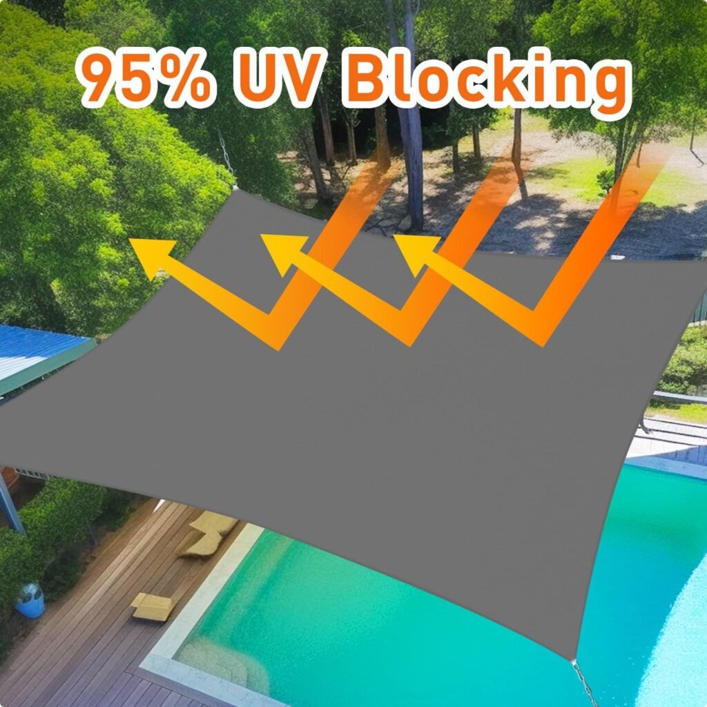 Prohibited From Sale On Amazon XISHAN 6'X8' Grey Sand HDPE Sunshade Sail, 160 Grams