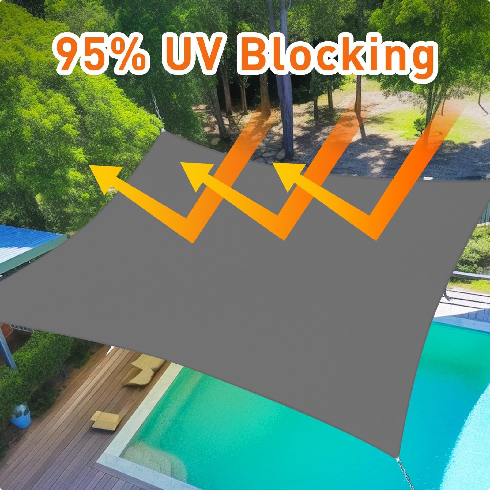Prohibited From Sale On Amazon XISHAN 6'X8' Grey Sand HDPE Sunshade Sail, 160 Grams - Image 7