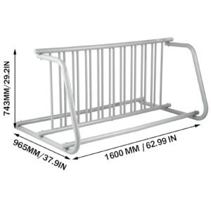 10 Holders Floor Bike Rack, 59' Length All-Steel Grid Bike Rack, 10-Bike Capacity Dual-Side Storage Stand For Garages Streets Yards Bike Events - Image 6