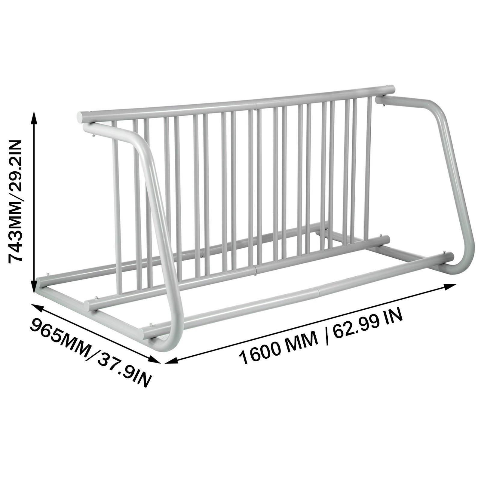 10 Holders Floor Bike Rack, 59' Length All-Steel Grid Bike Rack, 10-Bike Capacity Dual-Side Storage Stand For Garages Streets Yards Bike Events - Image 6