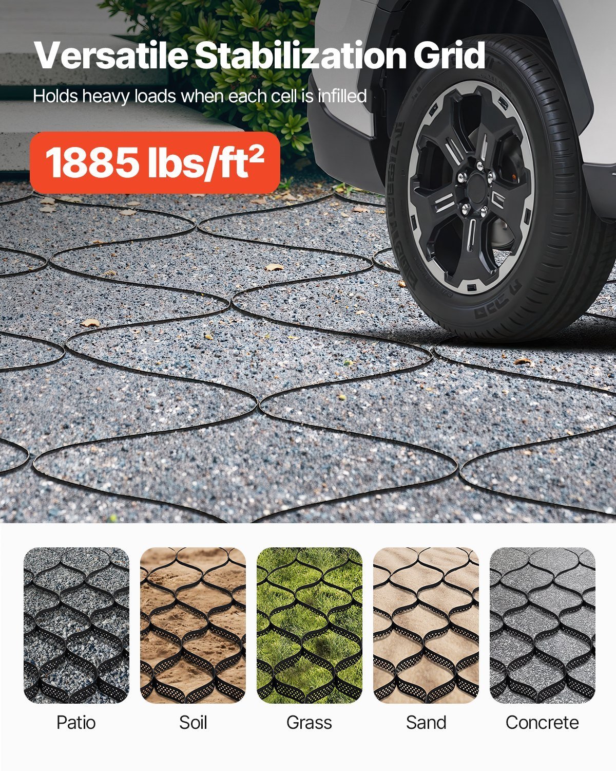 Ground Grid 3-Inch Depth Geocell Grid 24.93x9.52 FT / 7600x2900 Mm For Gravel - Image 5