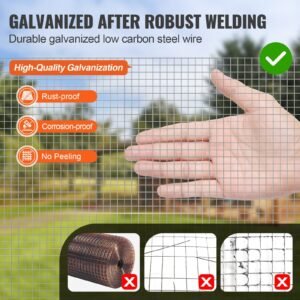 Hardware Cloth, 1'4 Inch 36in X 100 Ft 23 Gauge, Hot Dipped Galvanized Wire Mesh Roll, Chicken Wire Fencing, Wire Mesh For Rabbit Cages, Garden, Small Rodents - Image 3