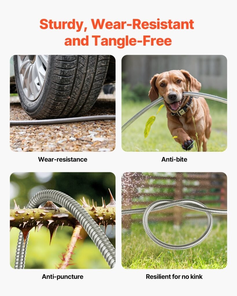 Metal Garden Hose 75 Ft, Rust Proof Stainless Steel Water Hose, Heavy Duty Backyard Hose With 10 Function Nozzle, No-Kink & Flexible Water Pipe, Lightweight Metal Hose For Yard, Outdoor