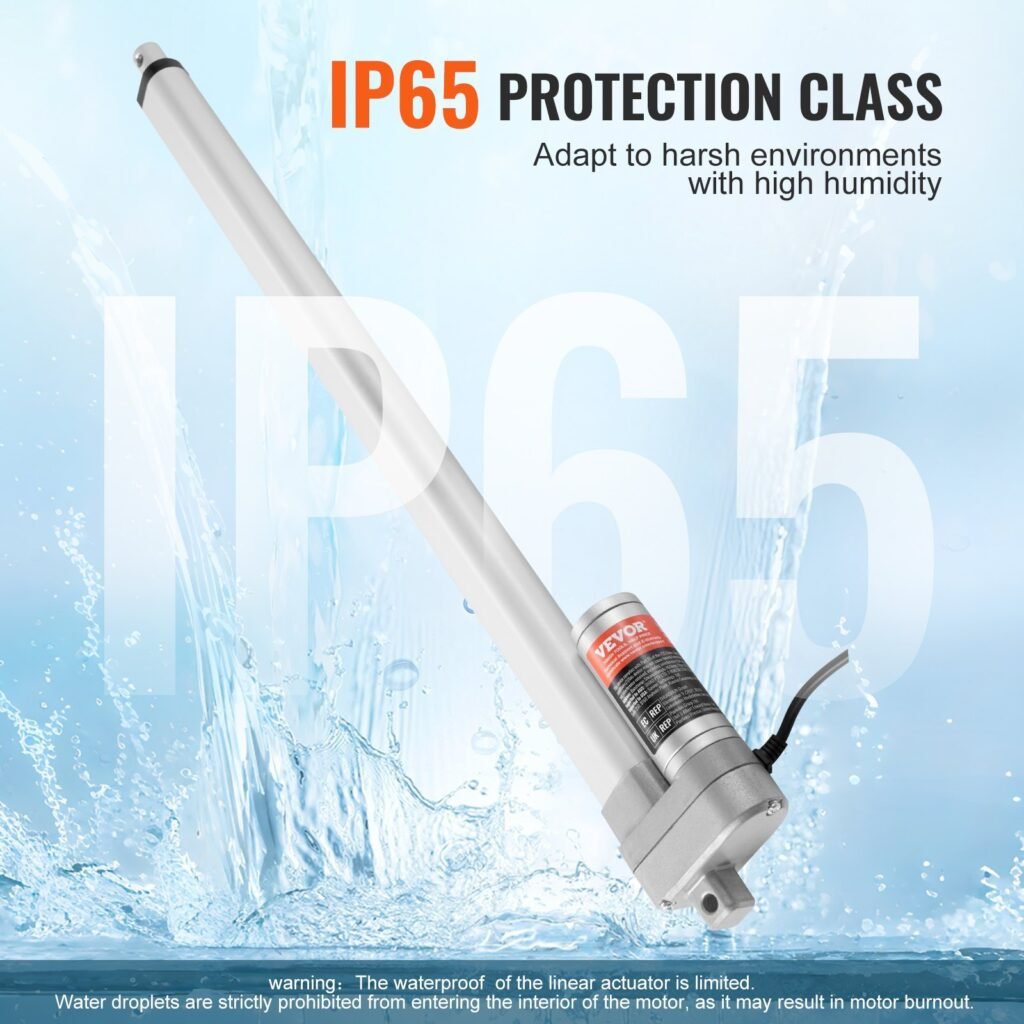 Linear Actuator 12V, 20 Inch Waterproof IP65 Linear Actuator, 660lbs/3000N 0.19'/s Linear Motion Actuator With Mounting Bracket