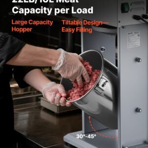 Electric Sausage Stuffer, 22 LBS / 10 L Vertical Meat Filler With Stepless Speed Adjustment, Stainless Steel Sausage Stuffing Machine, Foot Pedal & 4 Filling Tubes, For Commercial And Home Use - Image 2