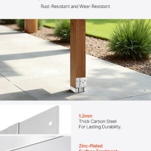 10 Pcs 6x6 Post Base Bracket Post Anchor For Concrete Inner Size 5.49x5.57 In - Image 2