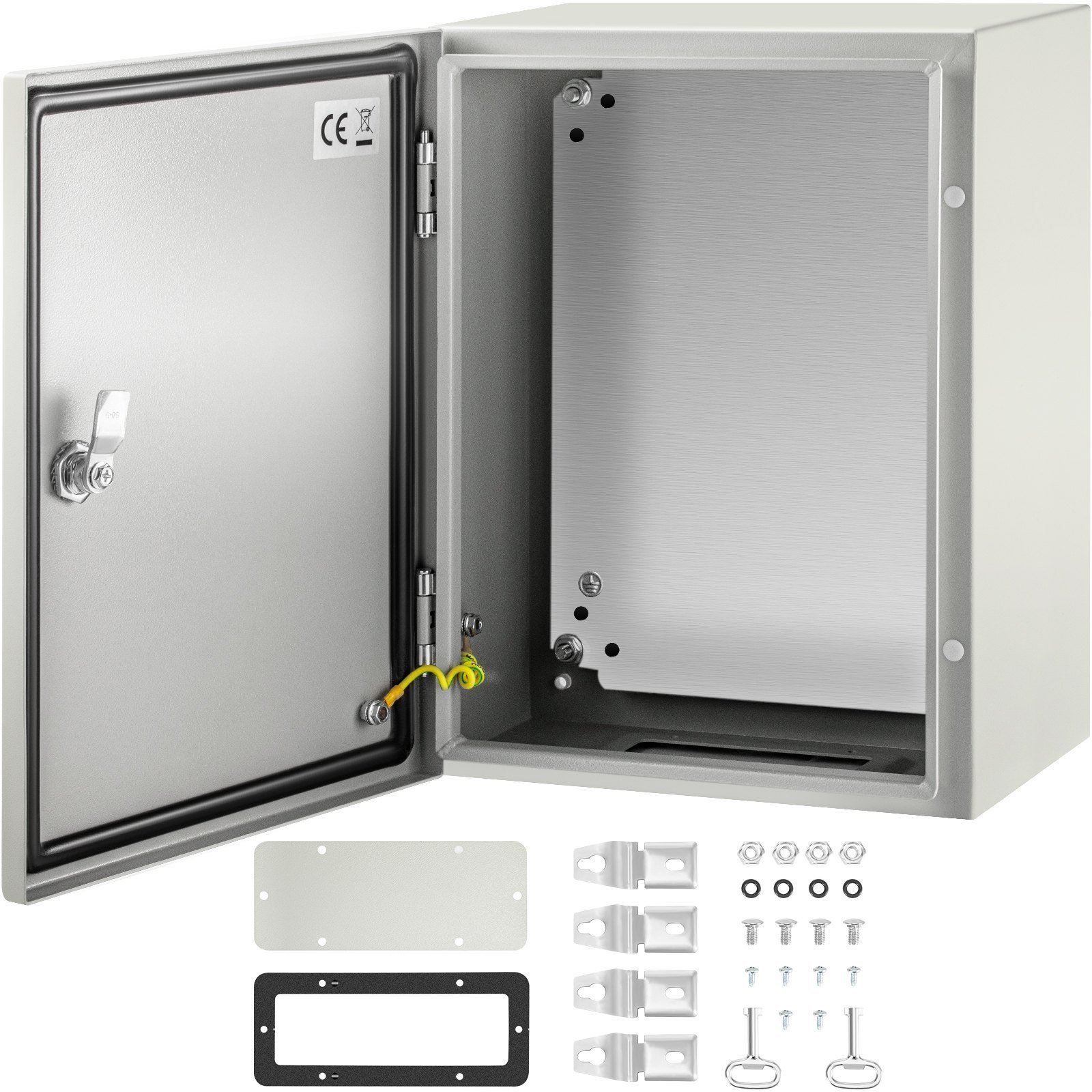 NEMA Steel Enclosure, 16 X 12 X 8'' NEMA 4X Steel Electrical Box, IP66 Waterproof & Dustproof, Outdoor/Indoor Electrical Junction Box, With Mounting Plate - Image 1
