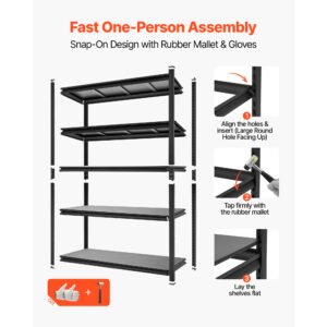 Storage Shelves, 5-Tier Adjustable, 3000 Lbs Capacity, Heavy Duty Garage Storage Shelving Unit, Metal Utility Rack Shelf, For Garage Warehouse Basement Kitchen, 36.42" W X 16.42" D X 71.38" H - Image 2
