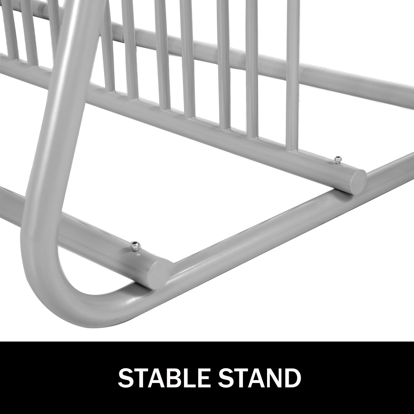 10 Holders Floor Bike Rack, 59' Length All-Steel Grid Bike Rack, 10-Bike Capacity Dual-Side Storage Stand For Garages Streets Yards Bike Events - Image 5