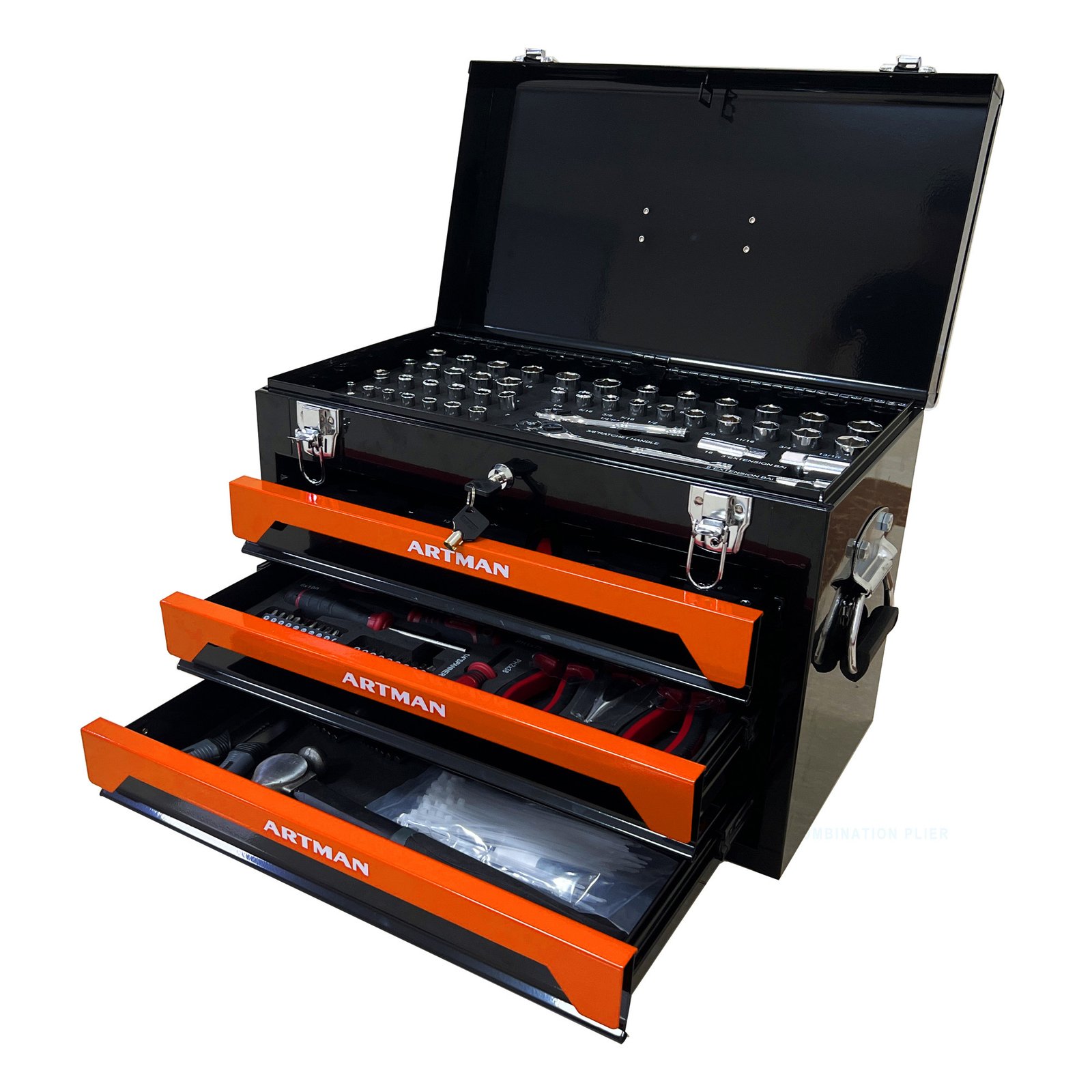 3 Drawer Tool Box With Tool Set - Image 8