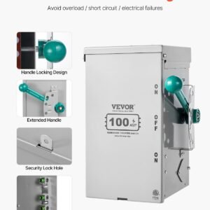 100A Generator Transfer Switch 24000W Manual Transfer Switch 120/240V - Image 5